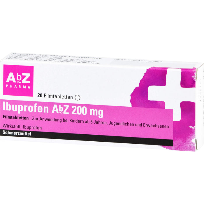 Ibuprofen AbZ 200 mg Filmtabletten, 20 pcs. Tablets