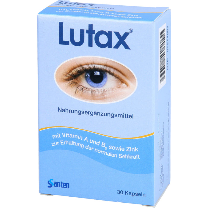 Santen Lutax Kapseln zur Erhaltung normaler Sehkraft, 30 pcs. Capsules