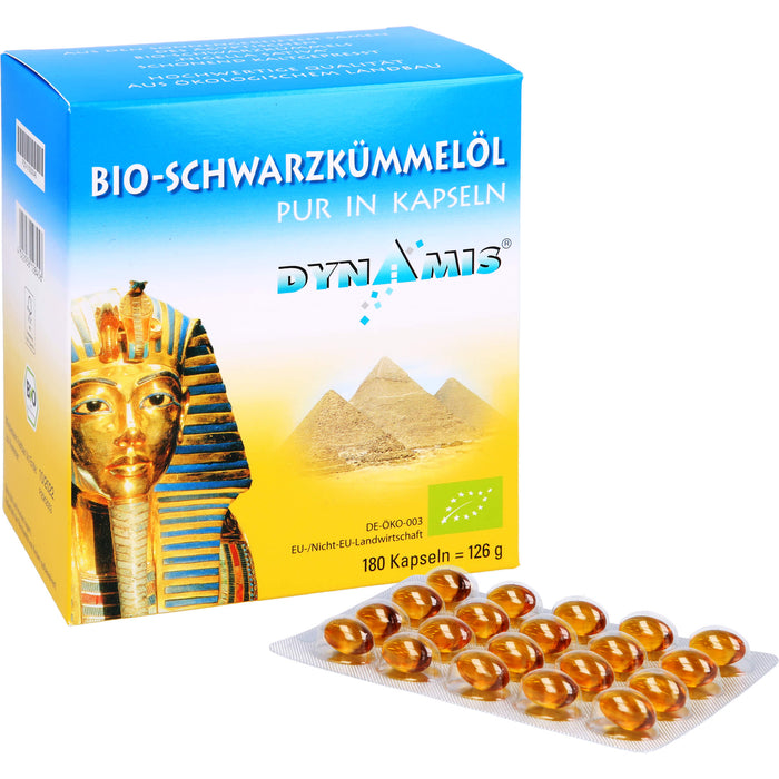 DYNAMIS Bio-Schwarzkümmelöl pur in Kapseln, 180 pcs. Capsules