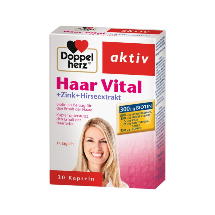 Doppelherz Haar Vital + Zink + Hirseextrakt, 30 pc Capsules