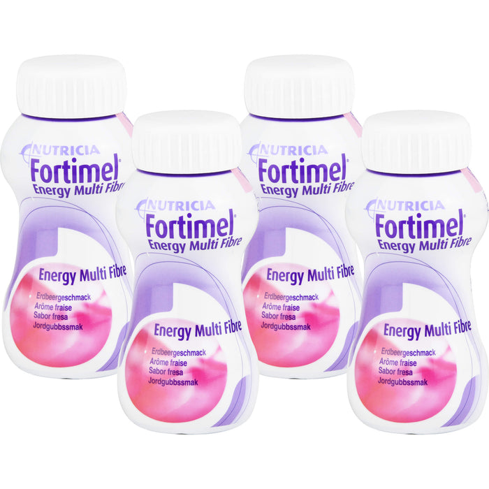 Fortimel Energy Multi Fibre Erdbeergeschmack, 8X4X200 ml FLU