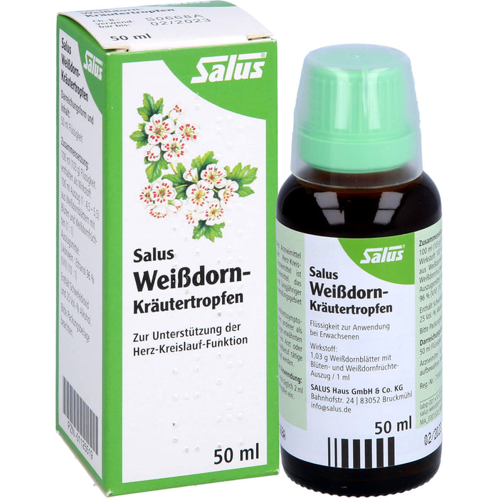 Salus Weißdorn-Kräutertropfen zur Unterstützung der Herz-Kreislauf-Funktion, 50 ml Lösung