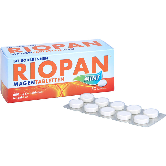 RIOPAN Magentabletten bei Sodbrennen Kautabletten Mint, 50 pc Tablettes