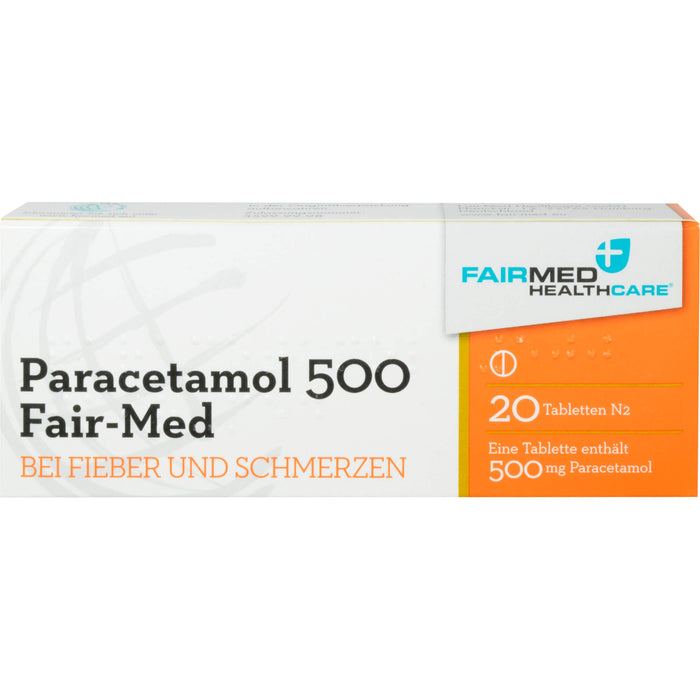 Paracetamol 500 Fair-Med Tabletten bei Fieber und Schmerzen, 20 pc Tablettes