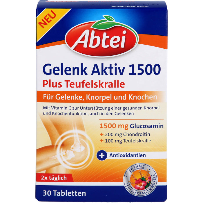 Abtei Gelenk Aktiv Plus Tabletten für Gelenke, Knochen und Knorpel, 30 pc Tablettes