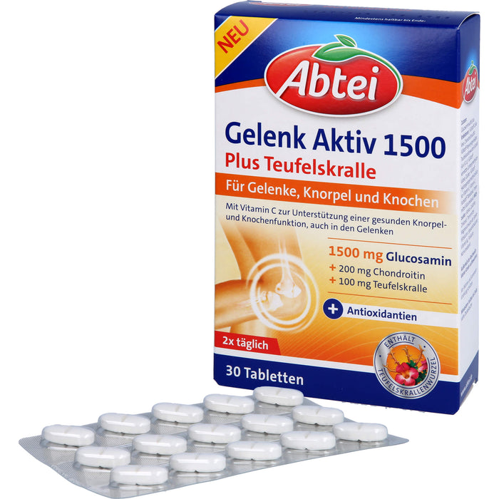 Abtei Gelenk Aktiv Plus Tabletten für Gelenke, Knochen und Knorpel, 30 pcs. Tablets