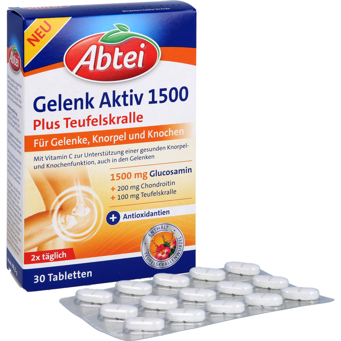 Abtei Gelenk Aktiv Plus Tabletten für Gelenke, Knochen und Knorpel, 30 pcs. Tablets