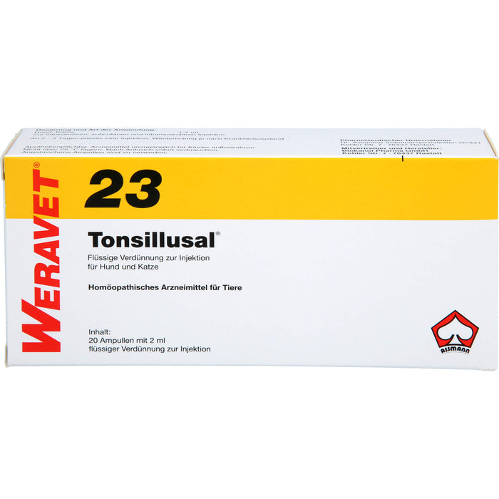 WERAVET  23 Tonsillulal Ampullen für Hunde und Katzen, 20 ml Solution