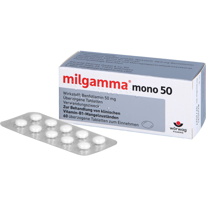 milgamma mono 50 Tabletten bei Vitamin-B1-Mangelzuständen, 60 St. Tabletten