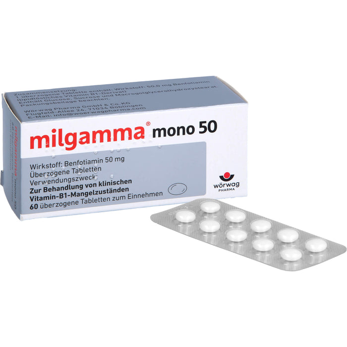 milgamma mono 50 Tabletten bei Vitamin-B1-Mangelzuständen, 60 pc Tablettes