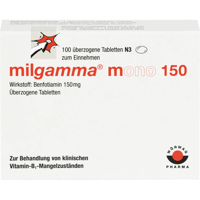 milgamma mono 150 Tabletten bei Vitamin B1 Mangelzuständen, 100 pcs. Tablets