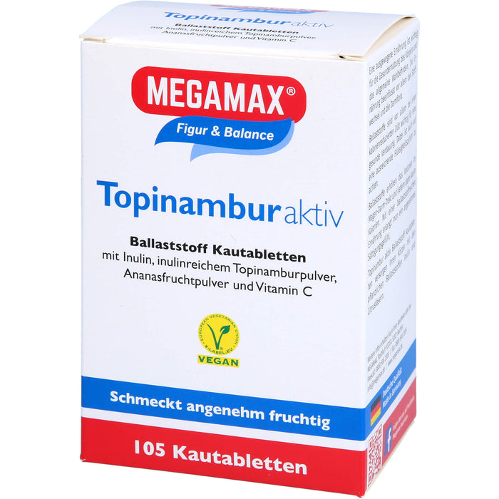 MEGAMAX Figur & Balance Topinambur Aktiv Ballaststoff Kautabletten, 105 pcs. Tablets