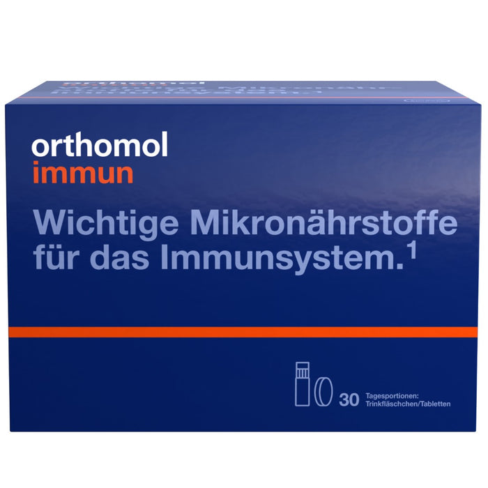 Orthomol Immun - Mikronährstoffe zur Unterstützung des Immunsystems - mit Vitamin C, Vitamin D und Zink - Trinkampullen/Tabletten, 30 pcs. Daily portions
