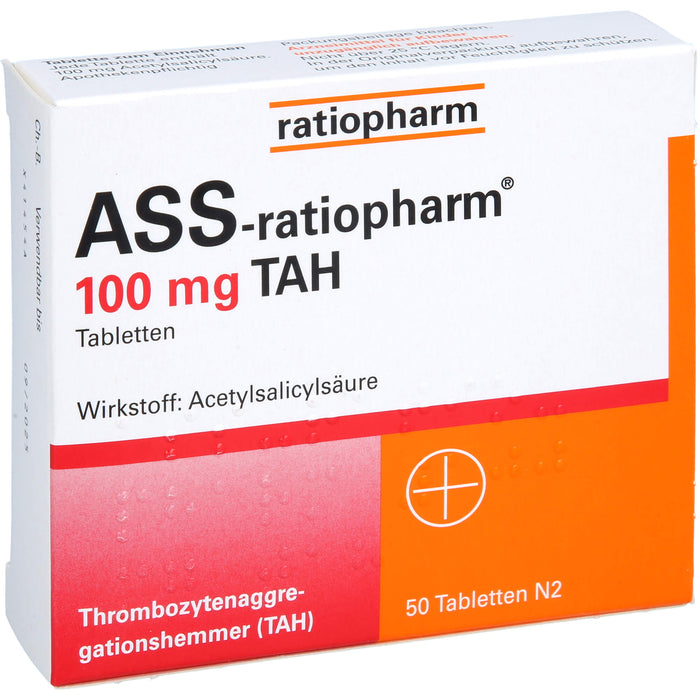 ASS-ratiopharm 100 mg TAH Tabletten, 50 pcs. Tablets