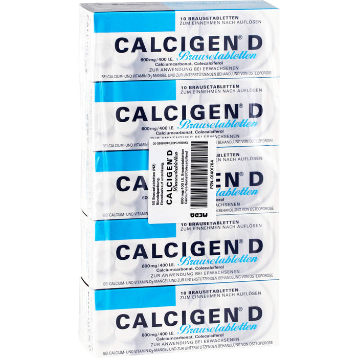 Calcigen D 600 mg/400 I.E. Brausetabletten, 50 St BTA