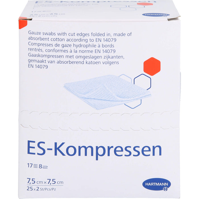 HARTMANN ES-Kompressen 7,5 cm x 7,5 cm steril, 50 pcs. Compresses