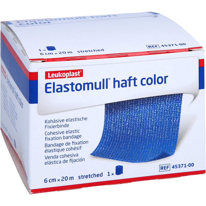 Elastomull haft color 6 cm x 20 m blaue kohäsive elastische Fixierbinde, 1 pc Bandage