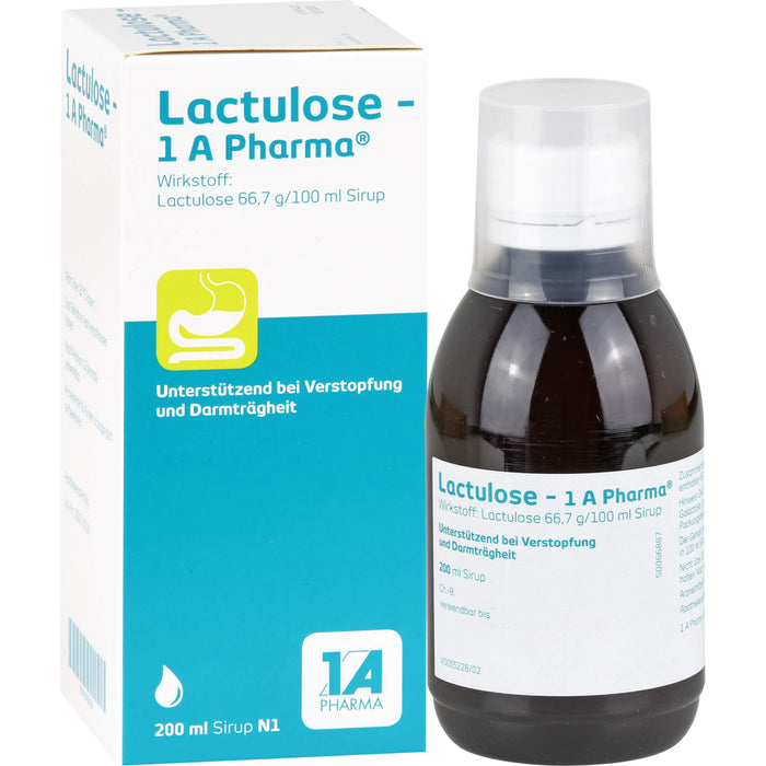 Lactulose - 1 A Pharma Sirup bei Verstopfung, 200 ml Solution