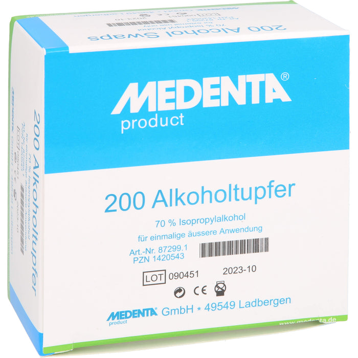 Alkoholtupfer 70% Isoprop Alkohol 872990, 200 St. Tupfer