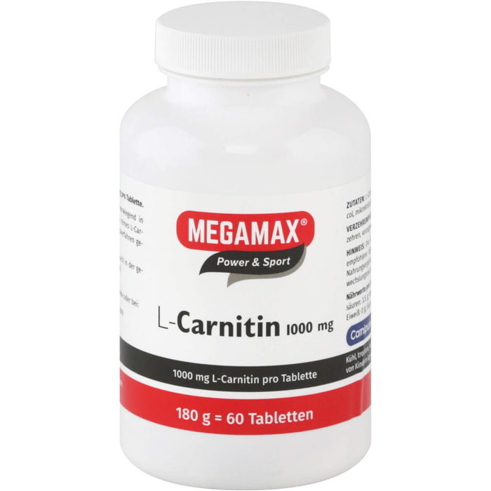 MEGAMAX Power & Sport L-Carnipure 1000 mg Tabletten, 60 pc Tablettes