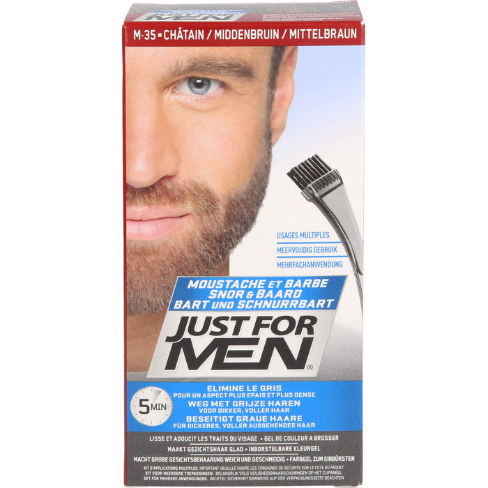 JUST FOR MEN Pflege-Brush-In-Color-Gel mittelbraun, 1 pcs. Gel