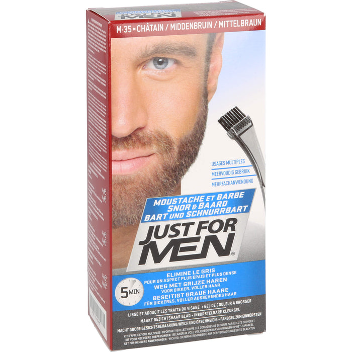 JUST FOR MEN Pflege-Brush-In-Color-Gel mittelbraun, 1 pcs. Gel