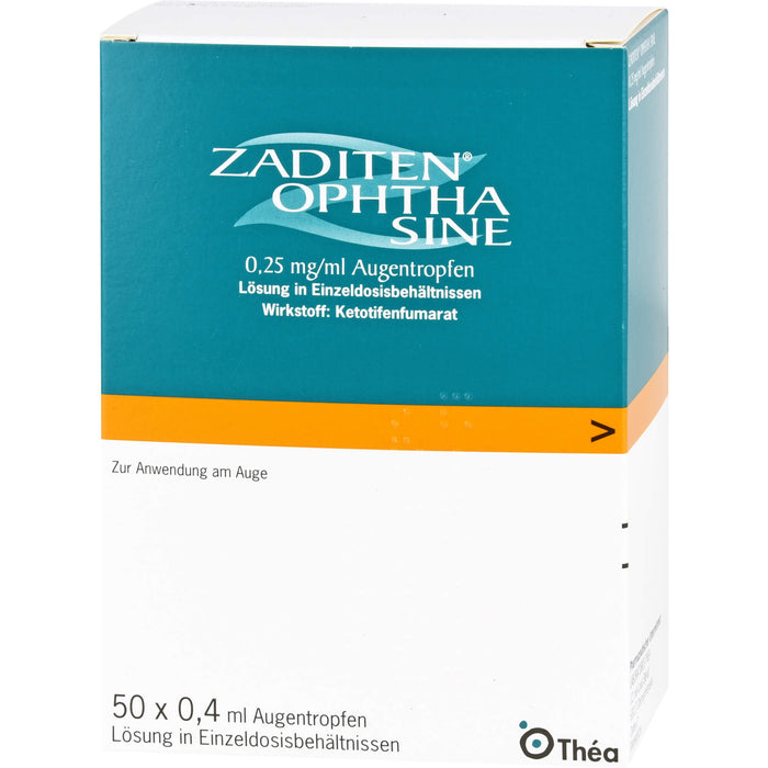 ZADITEN ophtha sine 0,25 mg/ml Augentropfen EDO, 50 St. Einzeldosispipetten