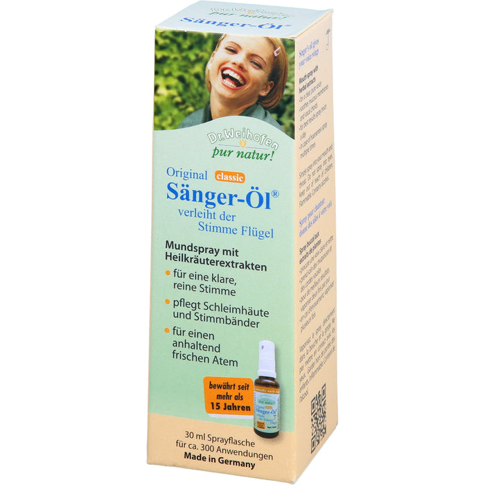 Dr. Weihofen pur natur Original Sänger-Öl verleiht der Stimme Flügel, 30 ml Solution