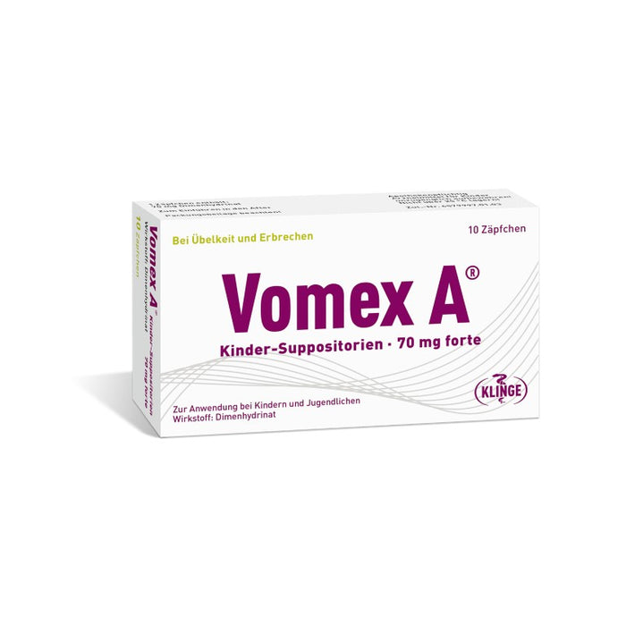 Vomex A Kinder-Suppositorien 70 mg forte, 10 pcs. Suppositories