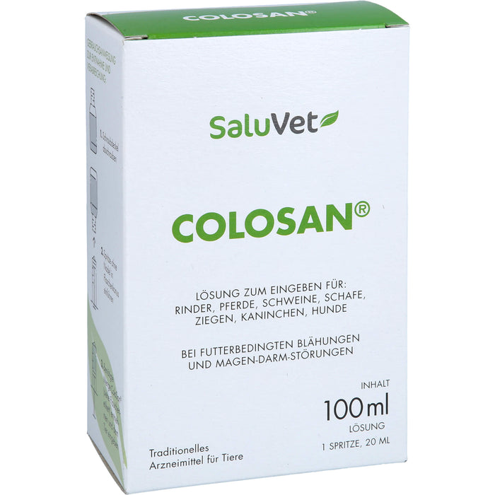 Dr. Schaette Colosan Lösung bei futterbedingten Blähungen und Magen-Darm-Störungen für Rinder, Pferde, Schwein, Schafe, Ziegen, Kaninchen und Hunde, 100 ml Solution