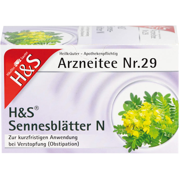 H&S Sennesblätter N Arzneitee Nr. 29 bei Verstopfung, 20 pcs. Filter bag