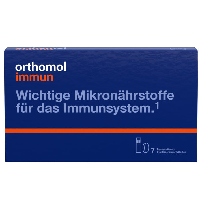 Orthomol Immun - Mikronährstoffe zur Unterstützung des Immunsystems - mit Vitamin C, Vitamin D und Zink - Trinkampullen/Tabletten, 7 pcs. Daily portions