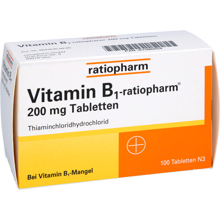 Vitamin B1-ratiopharm 200 mg Tabletten, 100 pcs. Tablets