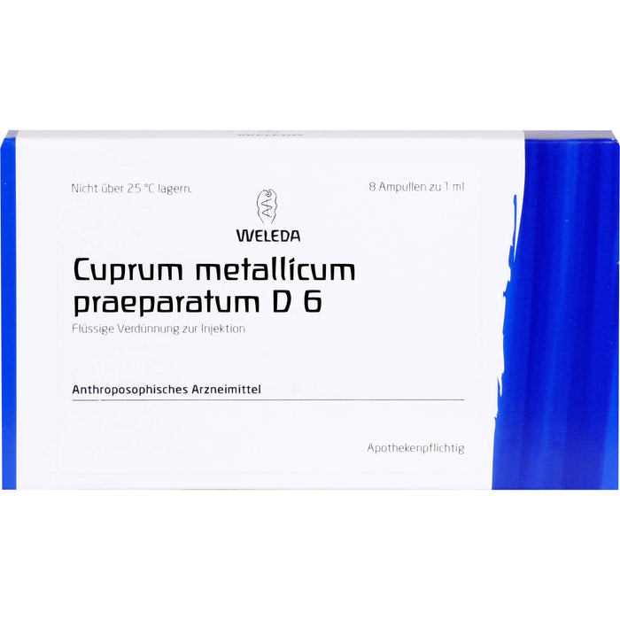 Cuprum metallicum praep. D6 Weleda Amp., 8X1 ml AMP