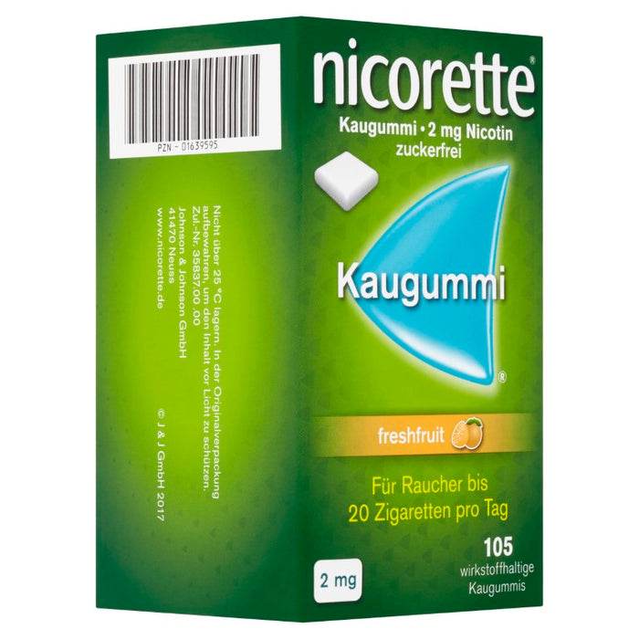 nicorette Kaugummi 2 mg Nicotin zuckerfrei freshfruit, 105 pcs. Chewing gum