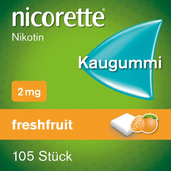 nicorette Kaugummi 2 mg Nicotin zuckerfrei freshfruit, 105 pcs. Chewing gum