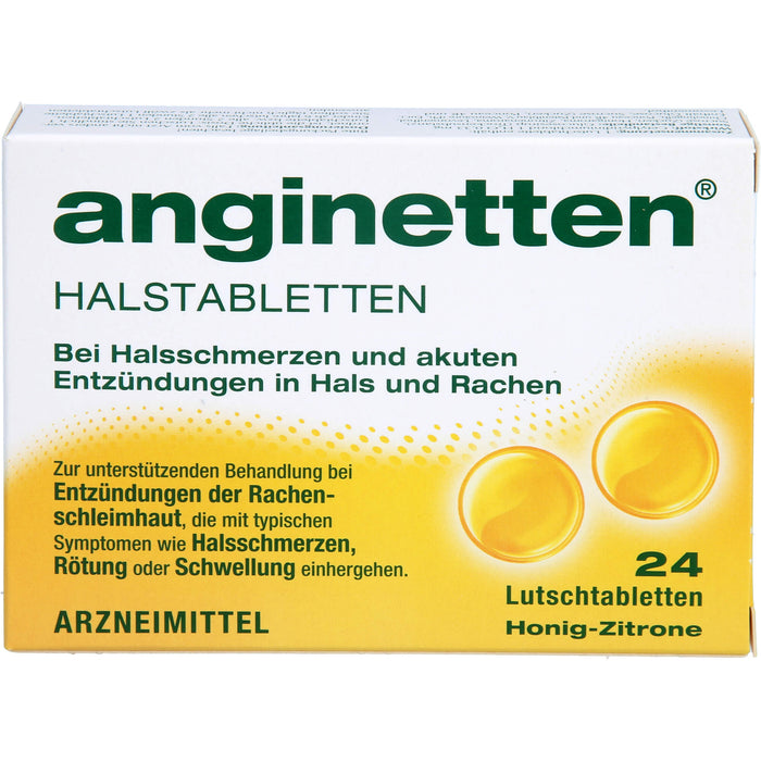 anginetten Halstabletten bei Entzündungen im Hals- und Rachenraum, 24 pcs. Tablets