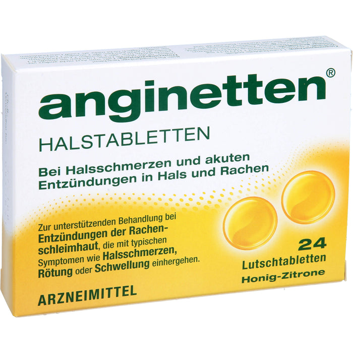 anginetten Halstabletten bei Entzündungen im Hals- und Rachenraum, 24 pc Tablettes