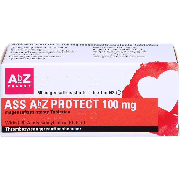 ASS AbZ Protect 100 mg magensaftresistente Tabletten, 50 pc Tablettes