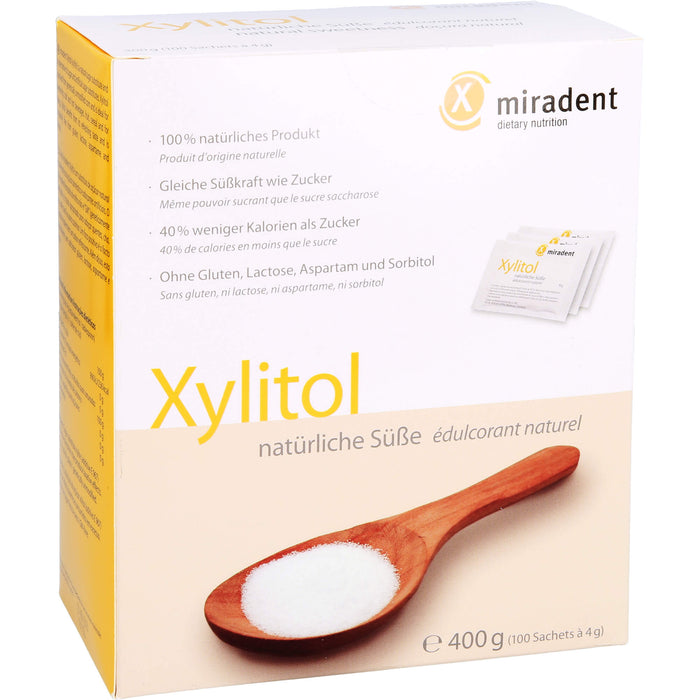 miradent Xylitol natürlicher Zuckaustauschstoff Sachets, 400 g Powder