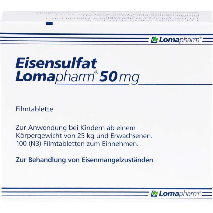 Eisensulfat Lomapharm 50 mg, Filmtablette, 100 St. Tabletten