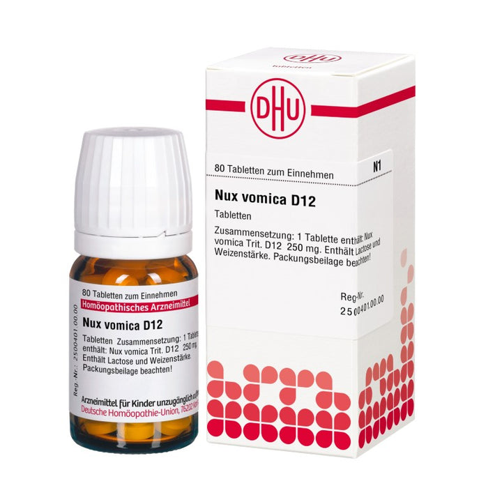 DHU Nux vomica D12 Tabletten, 80 St. Tabletten