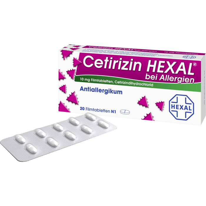 Cetirizin HEXAL Tabletten bei Allergien, 20 pc Tablettes