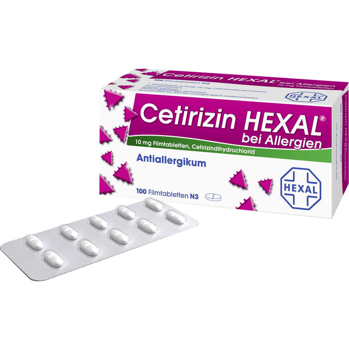 Cetirizin HEXAL Tabletten bei Allergien, 100 pcs. Tablets