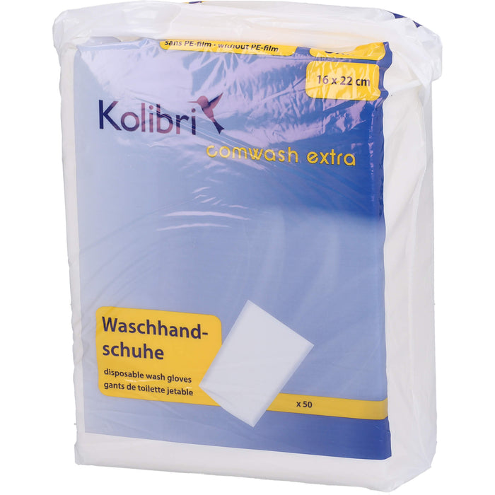 Kolibri comwash extra Einweg-Waschhandschuhe unfoliert 16 x 22 cm, 50 pcs. Gloves