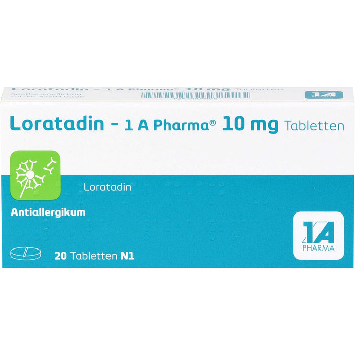 Loratadin - 1A Pharma 10 mg Tabletten Antiallergikum, 20 pc Tablettes