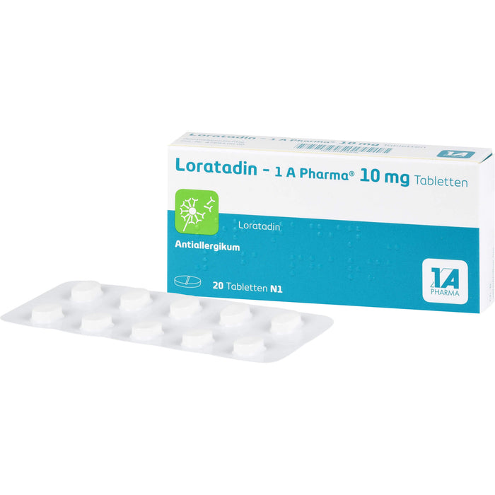 Loratadin - 1A Pharma 10 mg Tabletten Antiallergikum, 20 pc Tablettes