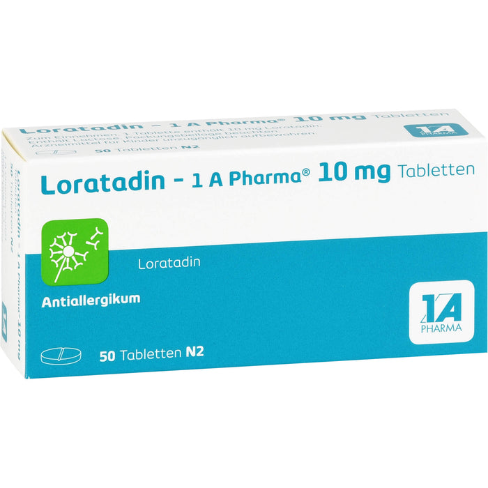 1 A Pharma Loratadin akut 10 mg Tabletten bei Allergien, 50 pc Tablettes