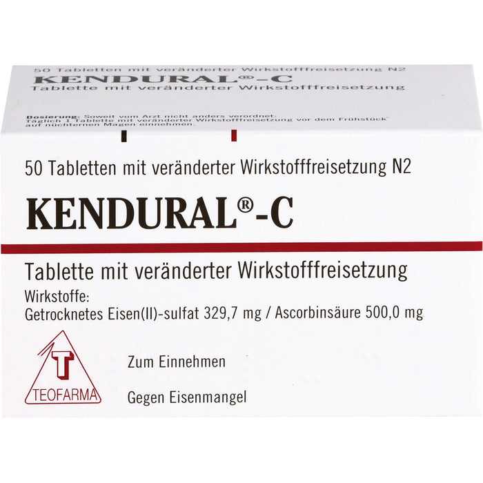 KENDURAL-C Tabletten gegen Eisenmangel, 50 St. Tabletten