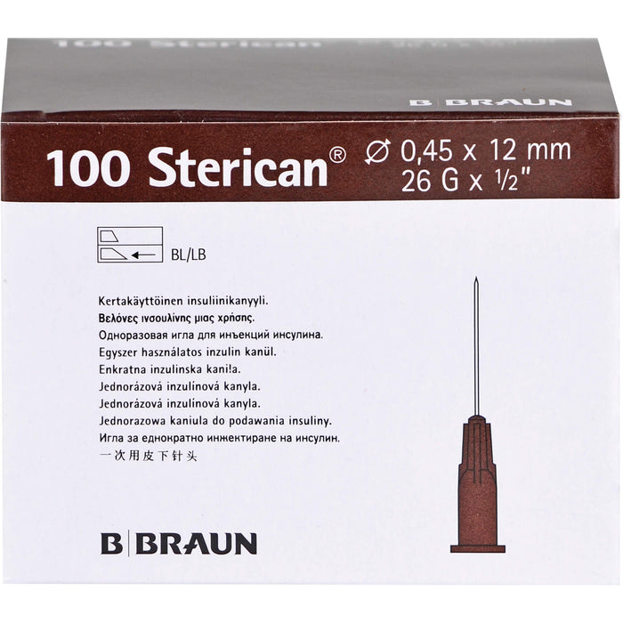 B. BRAUN Sterican Insulinkanüle 0,45 x 12 mm, 100 pc Aiguilles